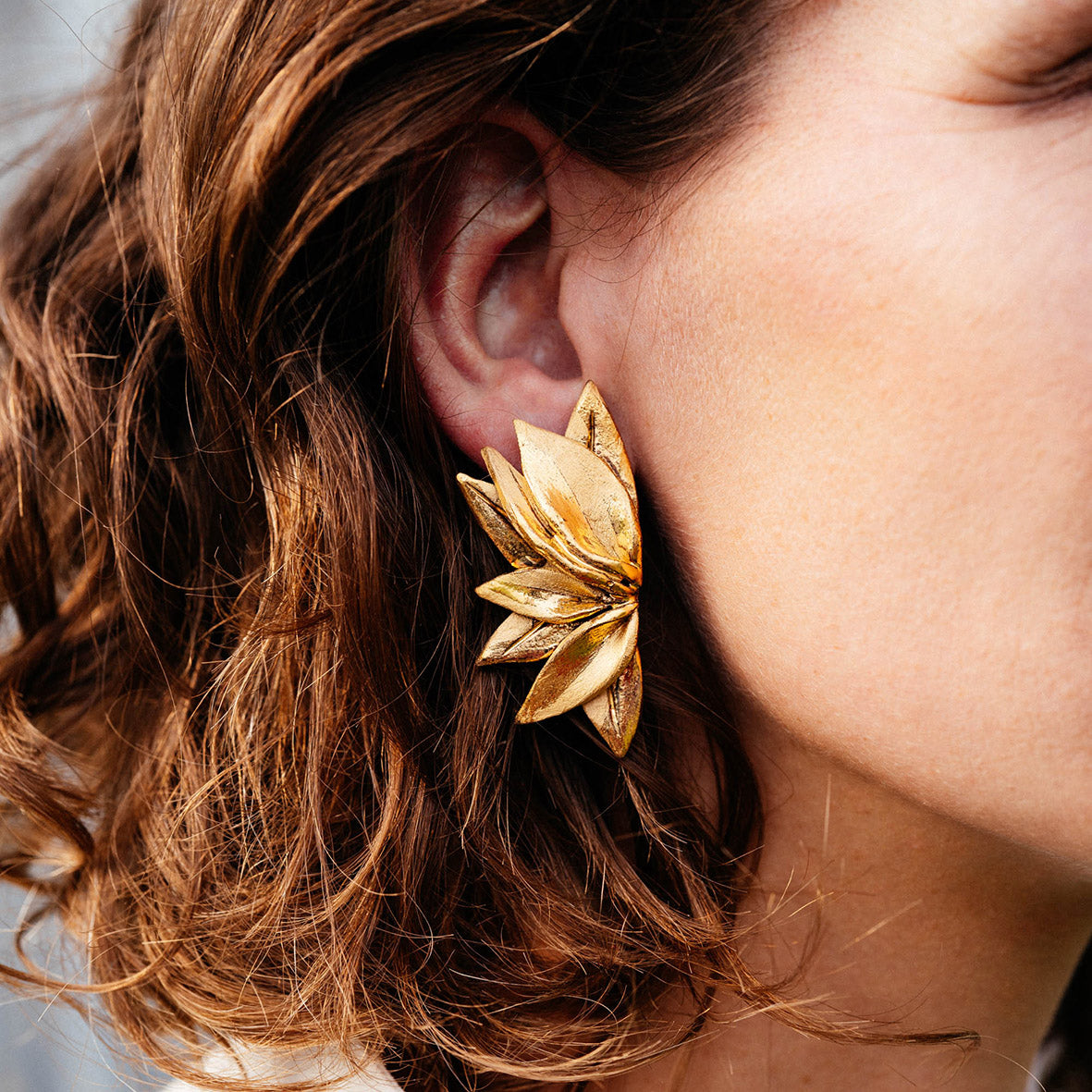 boucles d'oreilles vieil or Rio