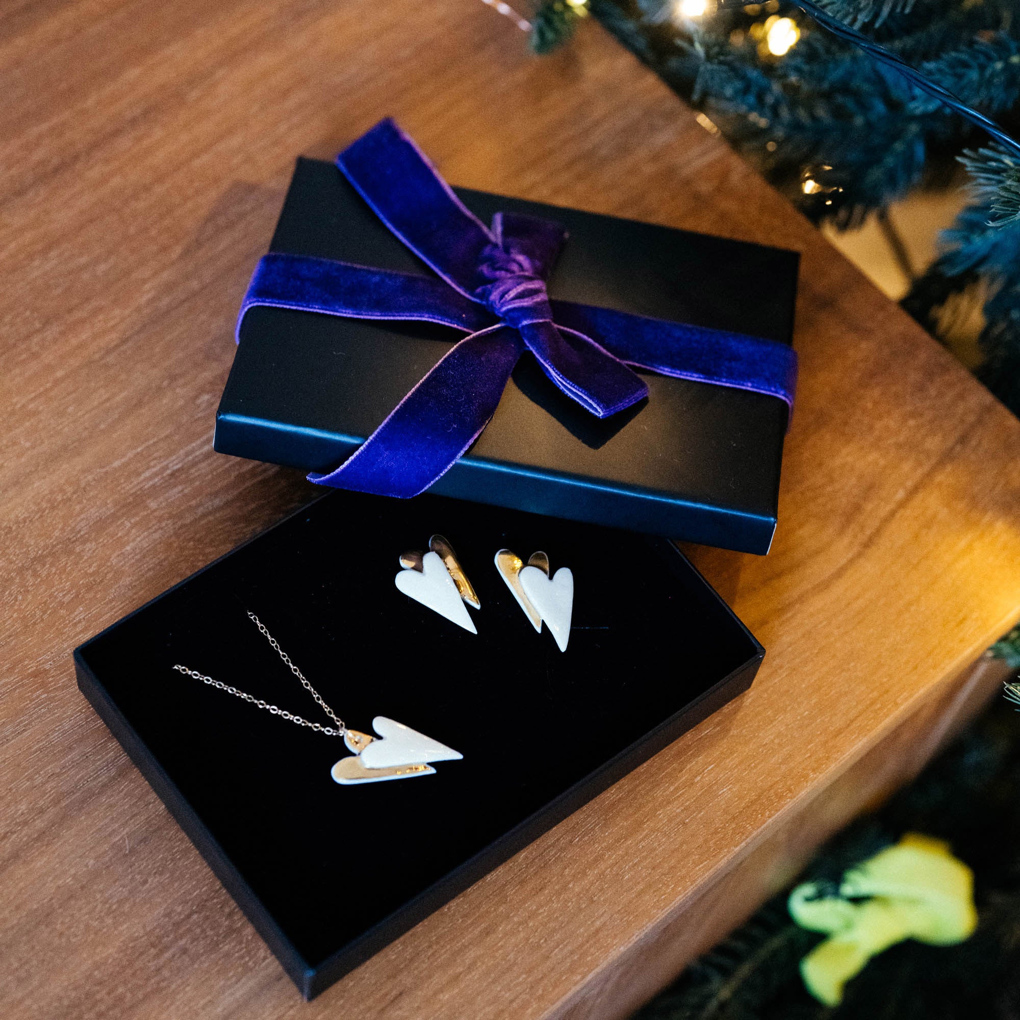 boucles d'oreilles Double Coeur