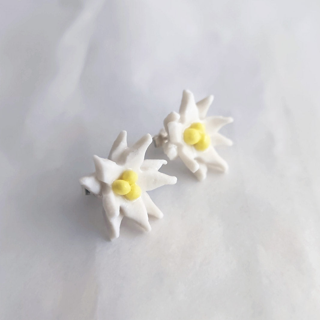 Boucles d'oreilles pendantes Edelweiss 1.5 cm en argent 925