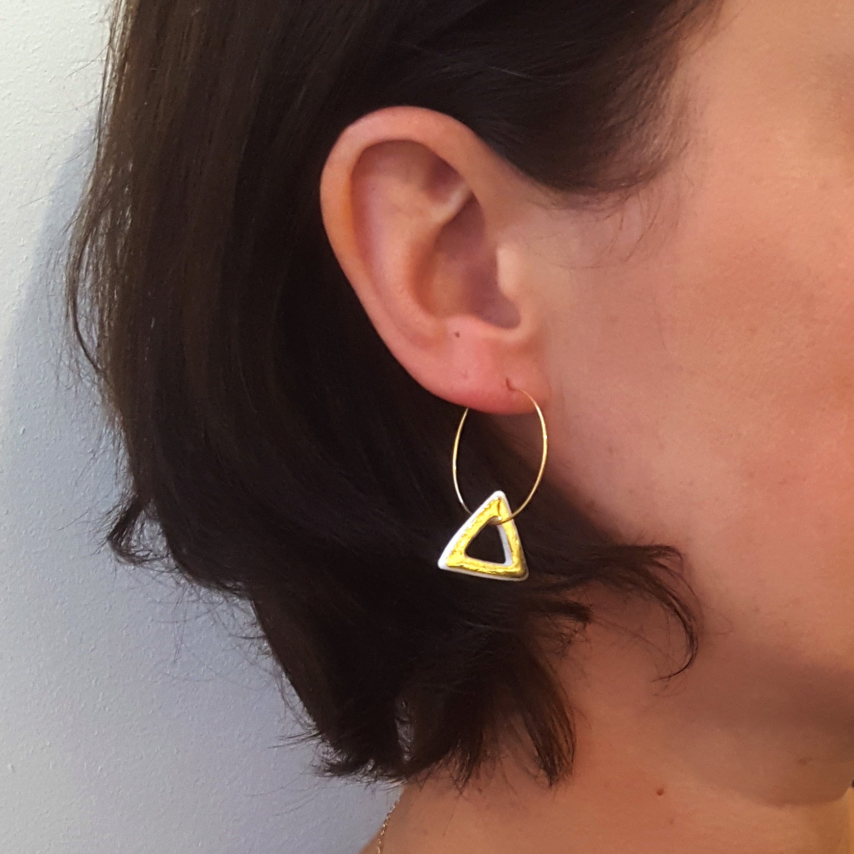 boucles d'oreilles créoles Triangle d'or